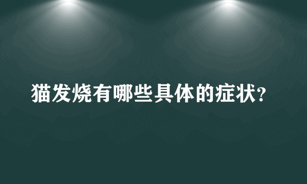 猫发烧有哪些具体的症状？