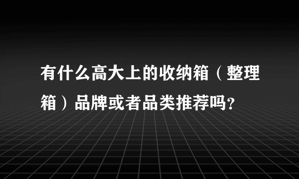 有什么高大上的收纳箱（整理箱）品牌或者品类推荐吗？