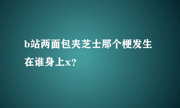 b站两面包夹芝士那个梗发生在谁身上x？