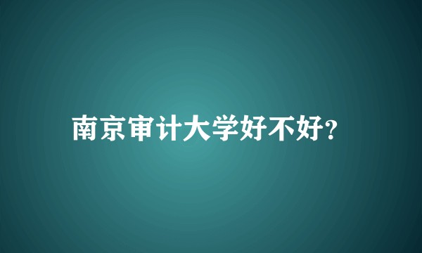 南京审计大学好不好？