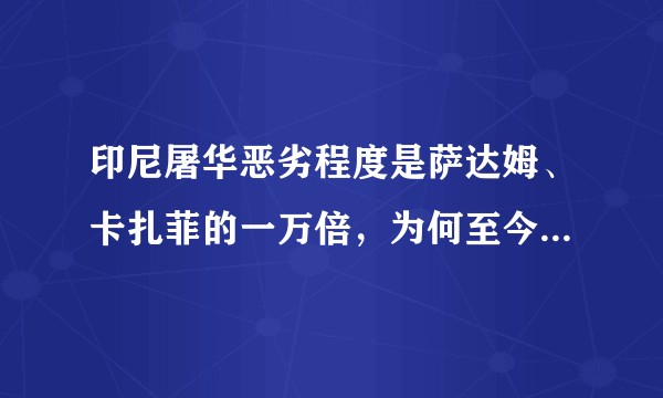 印尼屠华恶劣程度是萨达姆、卡扎菲的一万倍，为何至今印尼没有对其反人类罪表示忏悔、以及无人追究其罪行？