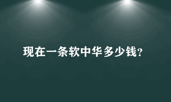 现在一条软中华多少钱？