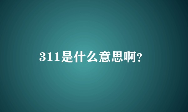 311是什么意思啊？