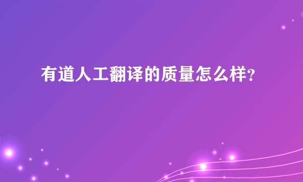 有道人工翻译的质量怎么样？