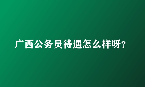 广西公务员待遇怎么样呀？