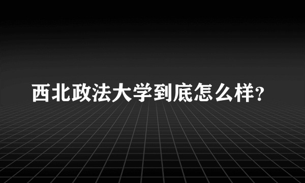 西北政法大学到底怎么样？