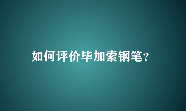 如何评价毕加索钢笔?