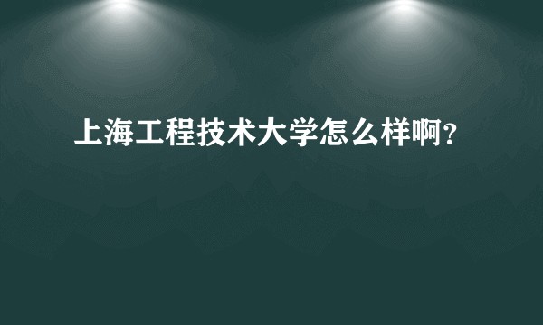 上海工程技术大学怎么样啊？