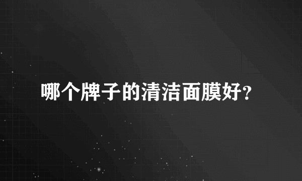 哪个牌子的清洁面膜好?