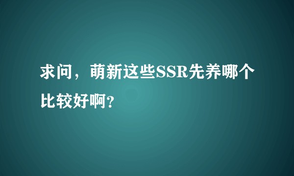 求问，萌新这些SSR先养哪个比较好啊？
