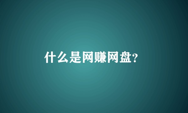 什么是网赚网盘?
