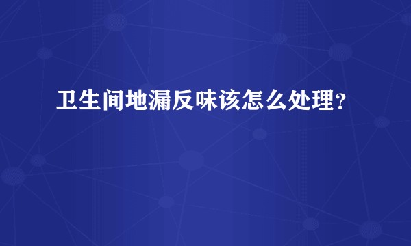 卫生间地漏反味该怎么处理？