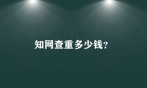 知网查重多少钱？