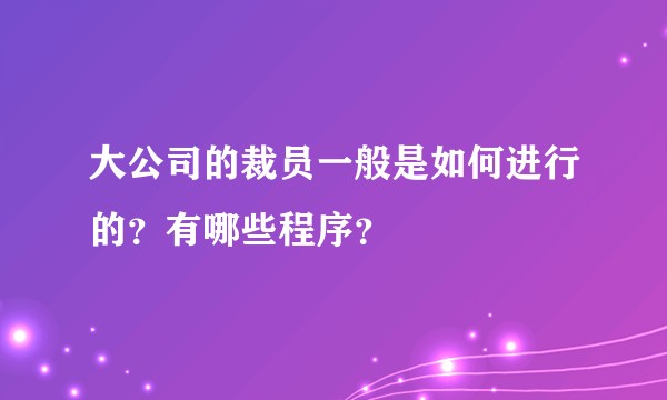 大公司的裁员一般是如何进行的？有哪些程序？