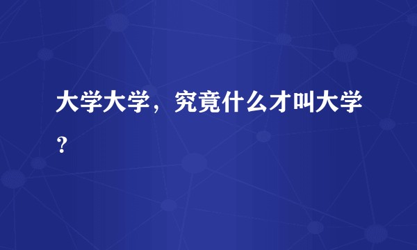大学大学，究竟什么才叫大学？