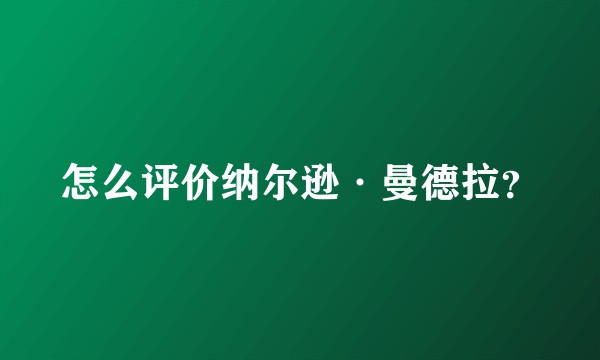 怎么评价纳尔逊·曼德拉？