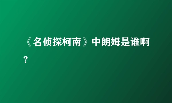 《名侦探柯南》中朗姆是谁啊？