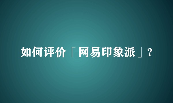 如何评价「网易印象派」?