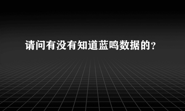 请问有没有知道蓝鸣数据的？