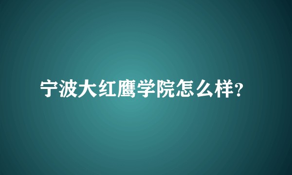 宁波大红鹰学院怎么样？