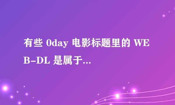 有些 0day 电影标题里的 WEB-DL 是属于什么视频格式?