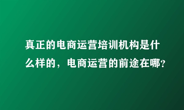 真正的电商运营培训机构是什么样的，电商运营的前途在哪？