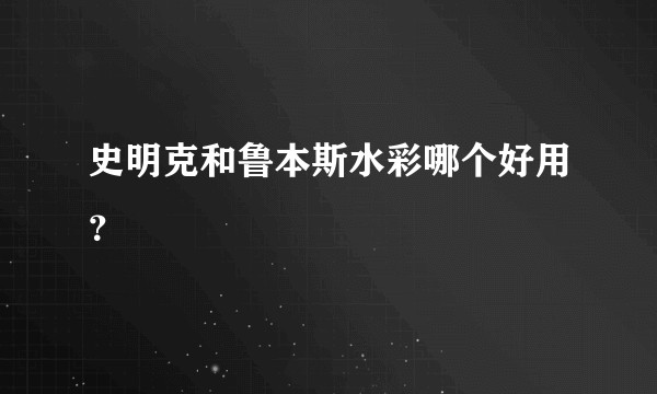 史明克和鲁本斯水彩哪个好用？
