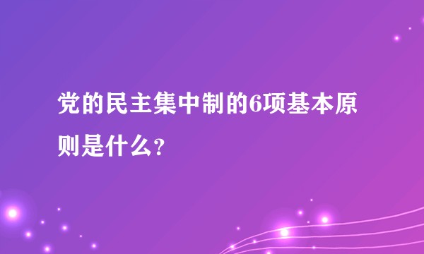党的民主集中制的6项基本原则是什么?