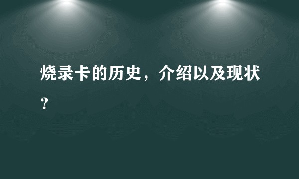 烧录卡的历史，介绍以及现状？