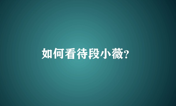 如何看待段小薇？