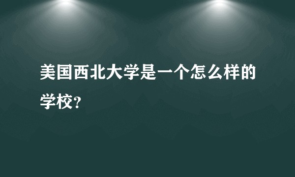 美国西北大学是一个怎么样的学校？