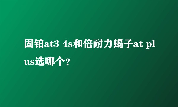 固铂at3 4s和倍耐力蝎子at plus选哪个？