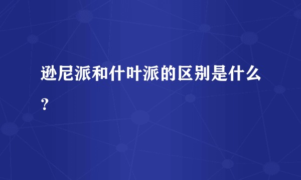 逊尼派和什叶派的区别是什么？