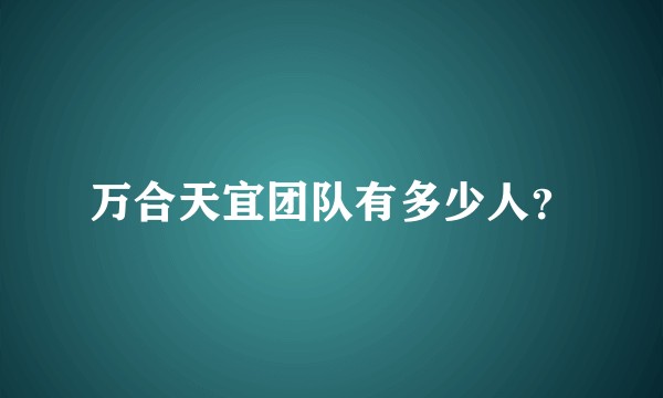 万合天宜团队有多少人？
