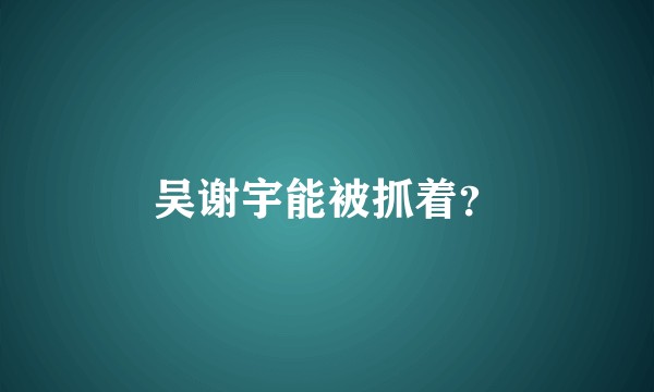 吴谢宇能被抓着?