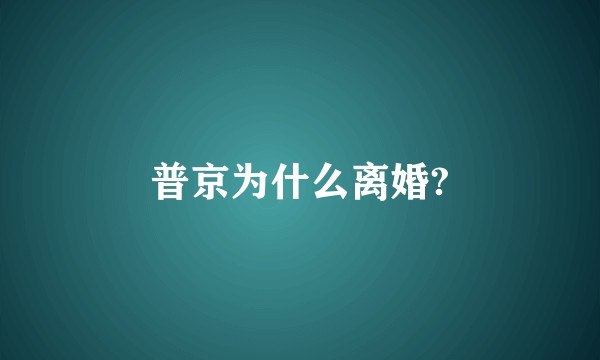 普京为什么离婚?