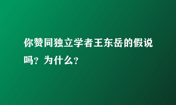 你赞同独立学者王东岳的假说吗？为什么？