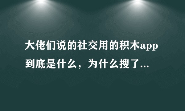 大佬们说的社交用的积木app到底是什么，为什么搜了没有????