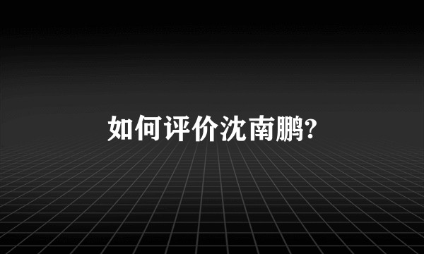 如何评价沈南鹏?
