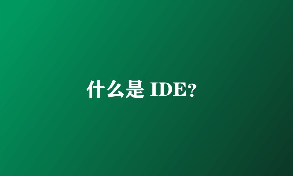 什么是 IDE?