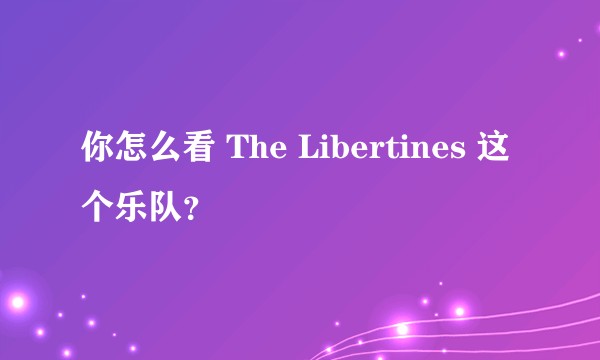 你怎么看 The Libertines 这个乐队?