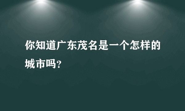 你知道广东茂名是一个怎样的城市吗？