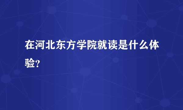 在河北东方学院就读是什么体验？