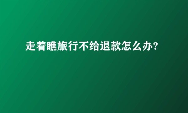 走着瞧旅行不给退款怎么办?