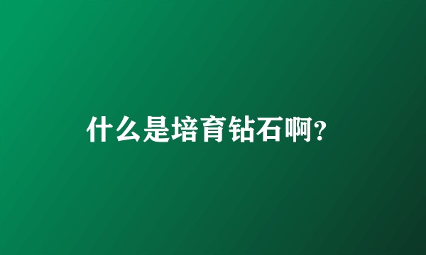什么是培育钻石啊？