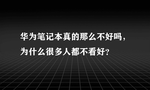 华为笔记本真的那么不好吗,为什么很多人都不看好?