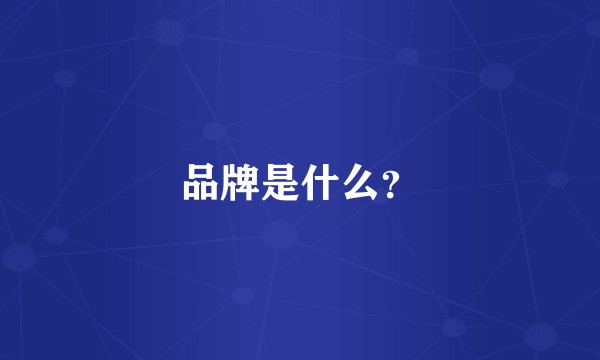 品牌是什么？