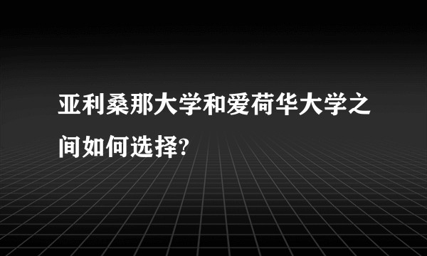 亚利桑那大学和爱荷华大学之间如何选择?