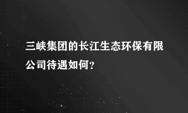 三峡集团的长江生态环保有限公司待遇如何？