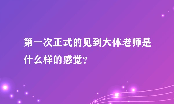 第一次正式的见到大体老师是什么样的感觉?